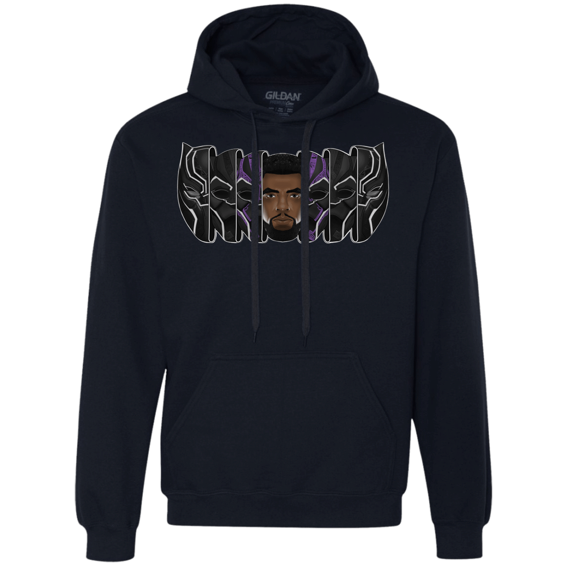 Sweatshirts Navy / S Black Panther Mask Premium Fleece Hoodie