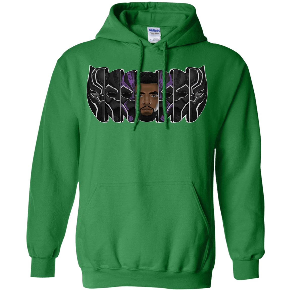 Sweatshirts Irish Green / S Black Panther Mask Pullover Hoodie