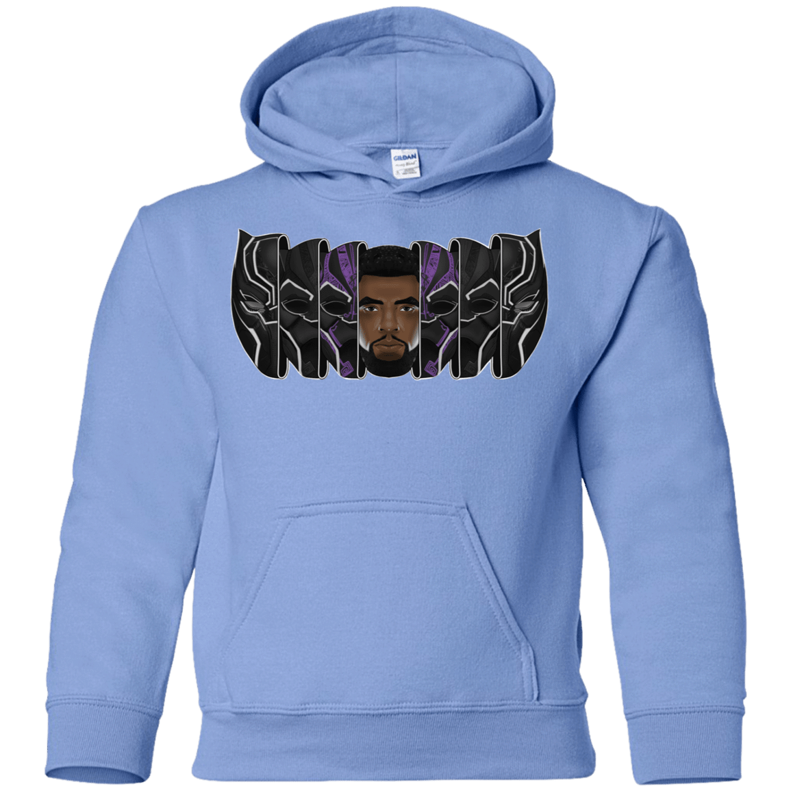 Sweatshirts Carolina Blue / YS Black Panther Mask Youth Hoodie