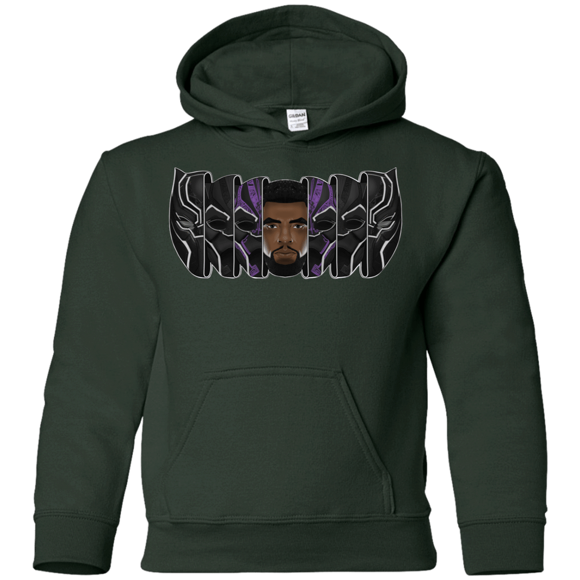 Sweatshirts Forest Green / YS Black Panther Mask Youth Hoodie