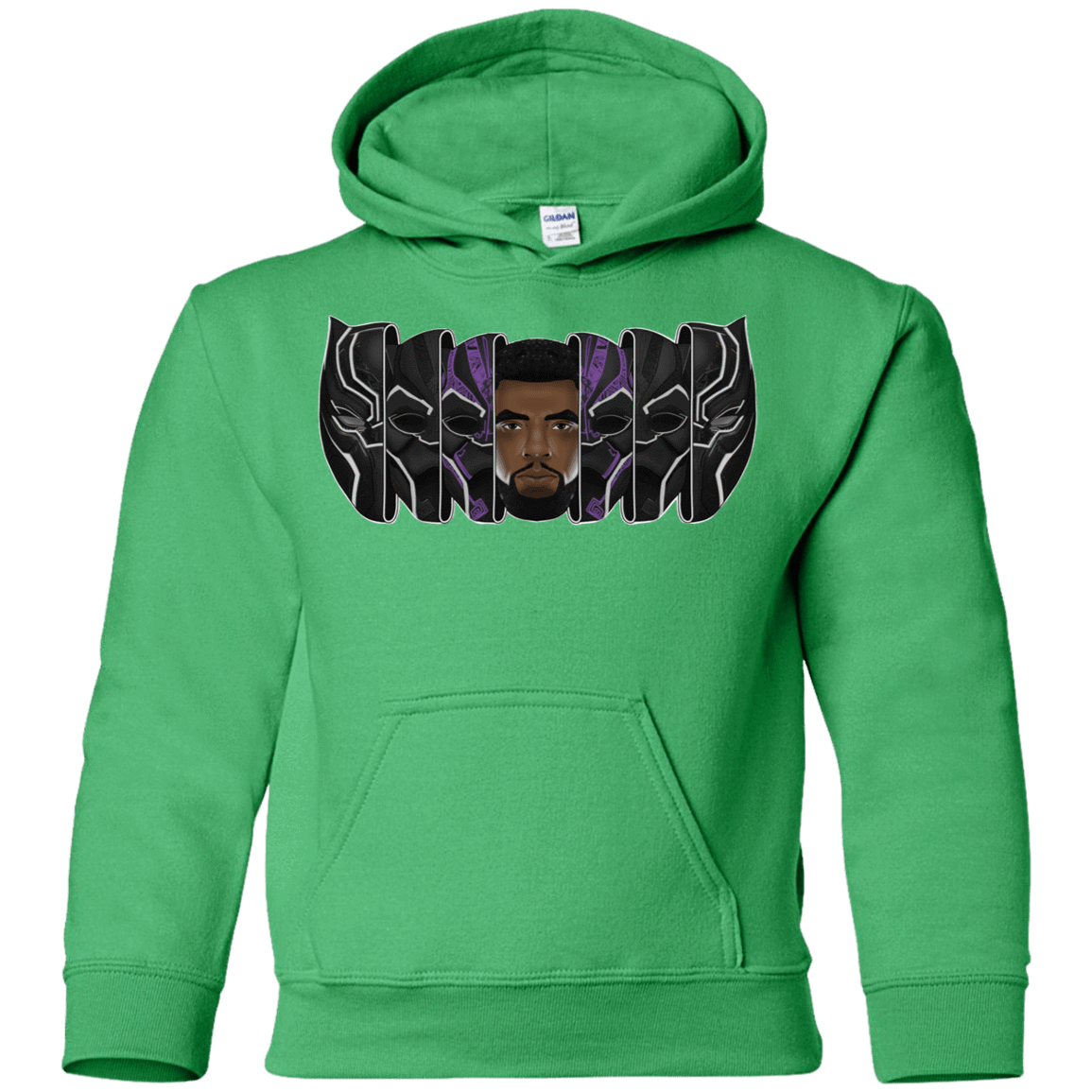 Sweatshirts Irish Green / YS Black Panther Mask Youth Hoodie