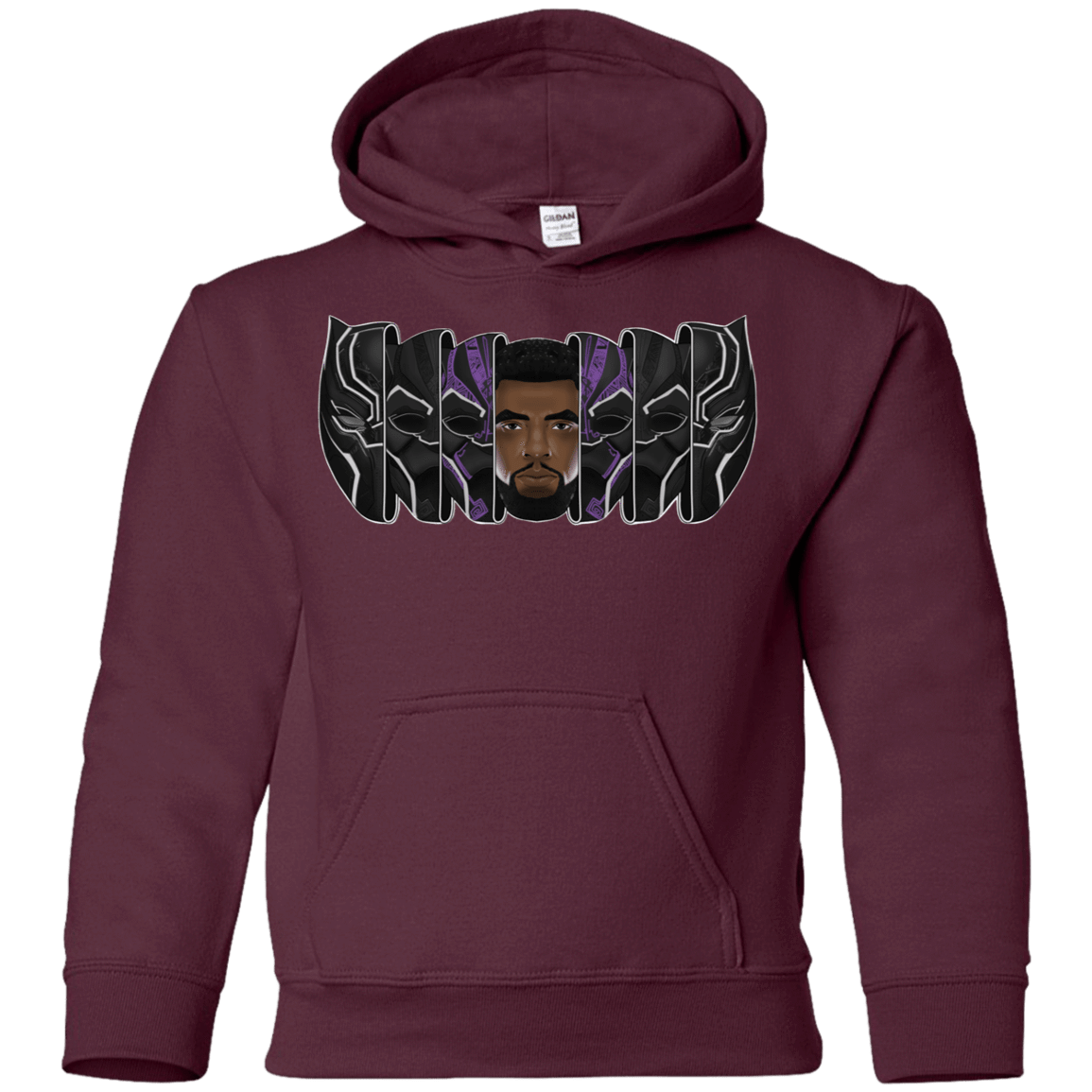 Sweatshirts Maroon / YS Black Panther Mask Youth Hoodie