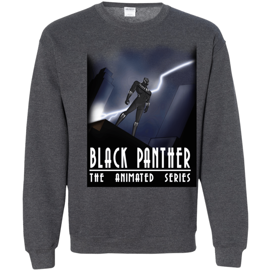 Sweatshirts Dark Heather / S Black Panther The Animated Series Crewneck Sweatshirt