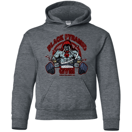 Sweatshirts Dark Heather / YS Black Pyramid Gym Youth Hoodie