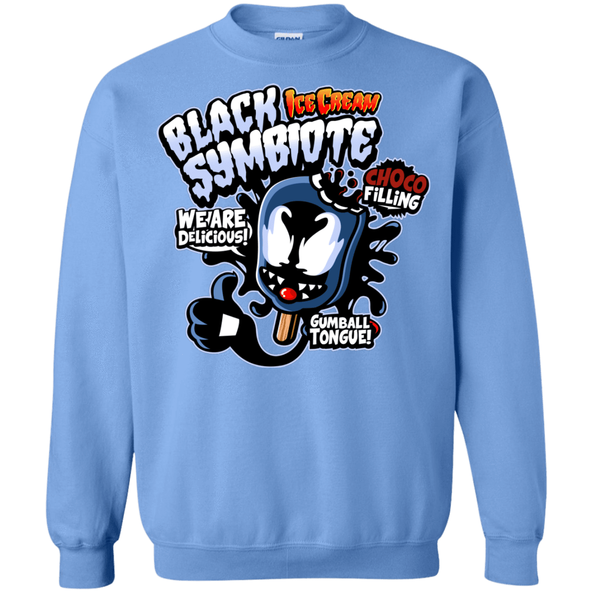 Sweatshirts Carolina Blue / S Black Symbiote Ice Cream Crewneck Sweatshirt