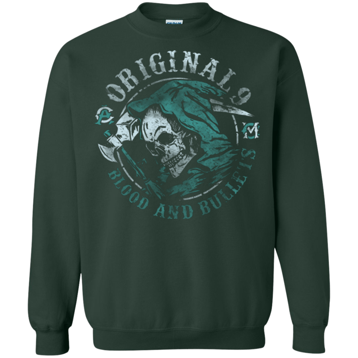 Sweatshirts Forest Green / Small Blood and Bullets Crewneck Sweatshirt