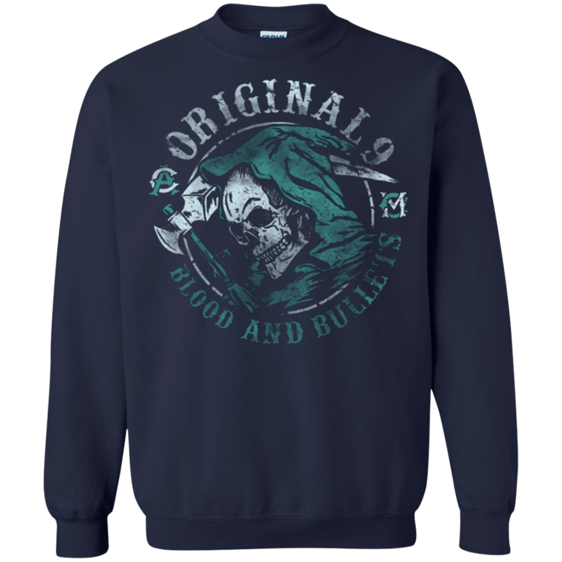 Sweatshirts Navy / Small Blood and Bullets Crewneck Sweatshirt