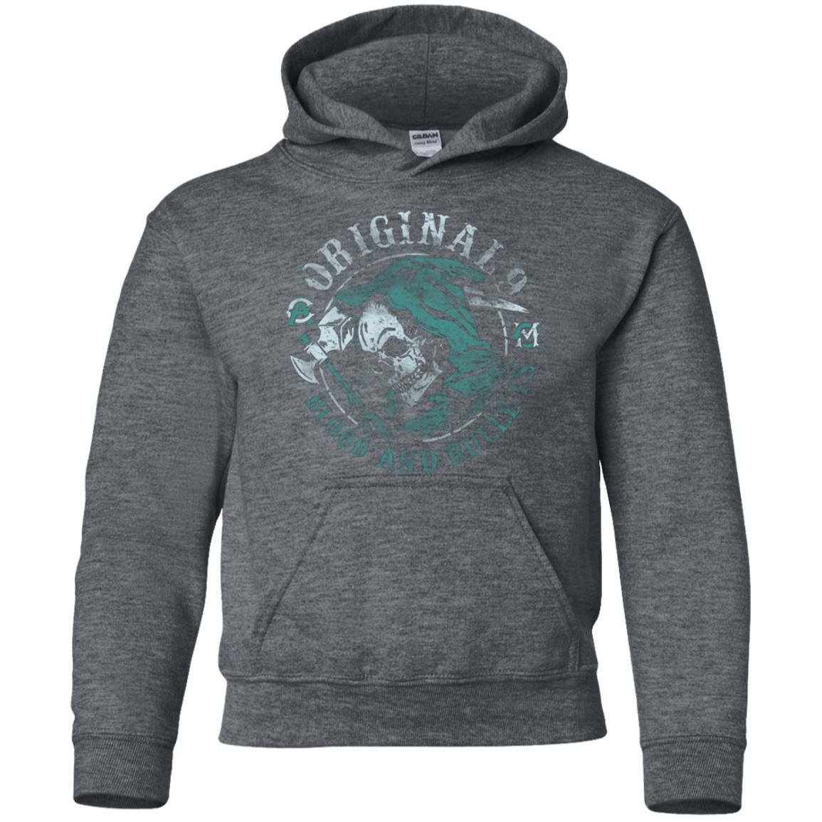 Sweatshirts Dark Heather / YS Blood and Bullets Youth Hoodie