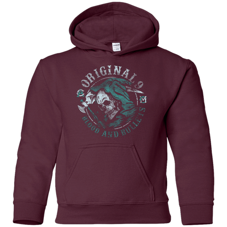 Sweatshirts Maroon / YS Blood and Bullets Youth Hoodie