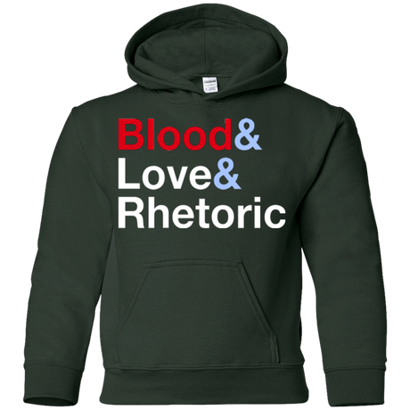Sweatshirts Forest Green / YS Blood Love Rhetoric Youth Hoodie