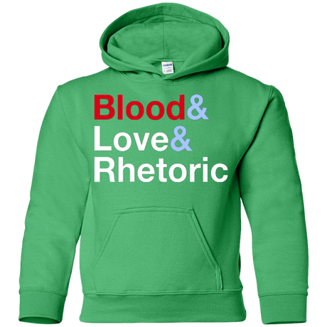 Sweatshirts Irish Green / YS Blood Love Rhetoric Youth Hoodie