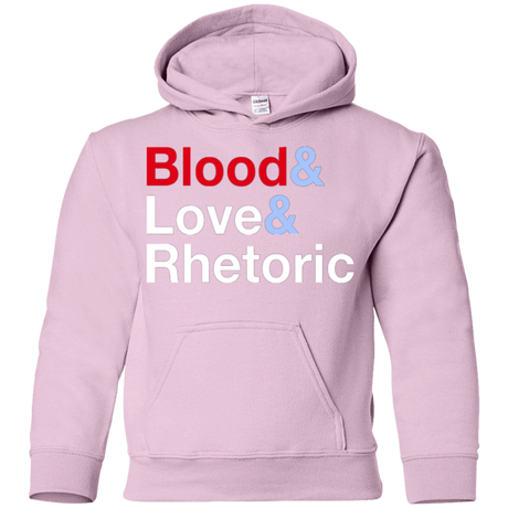 Sweatshirts Light Pink / YS Blood Love Rhetoric Youth Hoodie