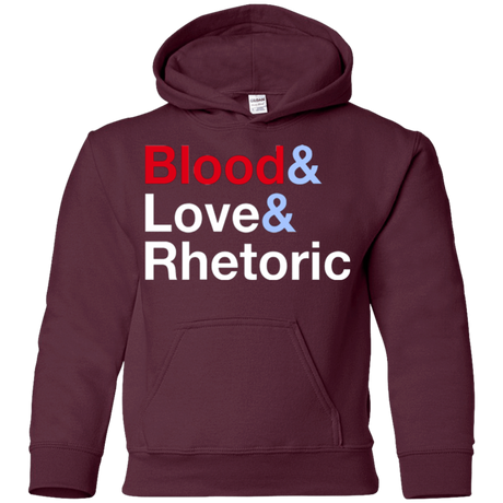 Sweatshirts Maroon / YS Blood Love Rhetoric Youth Hoodie