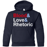 Sweatshirts Navy / YS Blood Love Rhetoric Youth Hoodie