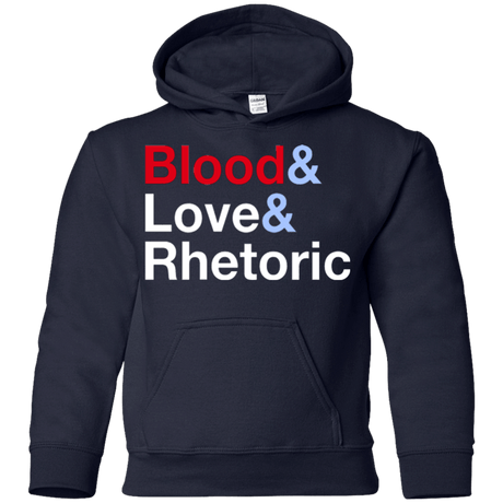 Sweatshirts Navy / YS Blood Love Rhetoric Youth Hoodie
