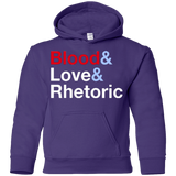 Sweatshirts Purple / YS Blood Love Rhetoric Youth Hoodie