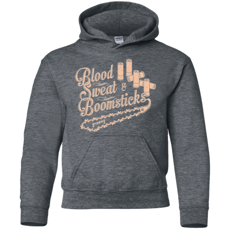 Sweatshirts Dark Heather / YS Blood Sweat & Boomsticks Youth Hoodie