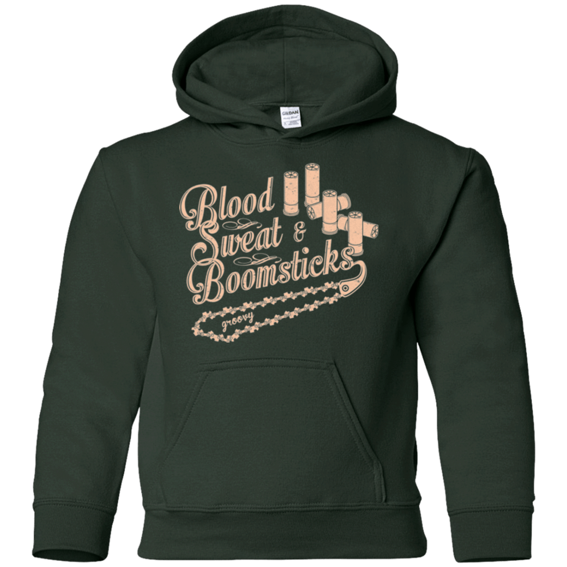 Sweatshirts Forest Green / YS Blood Sweat & Boomsticks Youth Hoodie