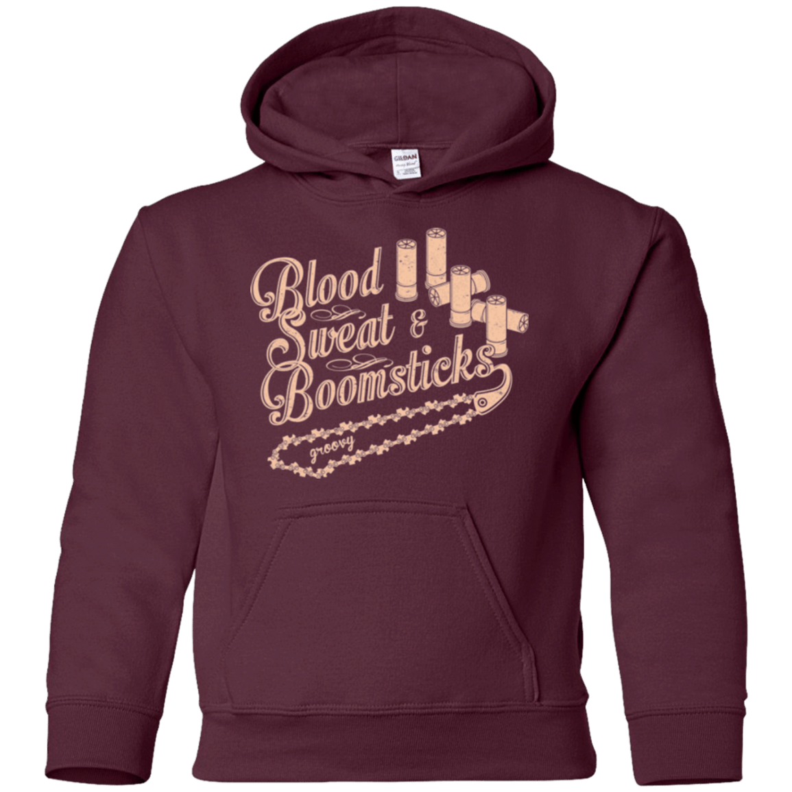 Sweatshirts Maroon / YS Blood Sweat & Boomsticks Youth Hoodie