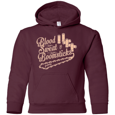 Sweatshirts Maroon / YS Blood Sweat & Boomsticks Youth Hoodie