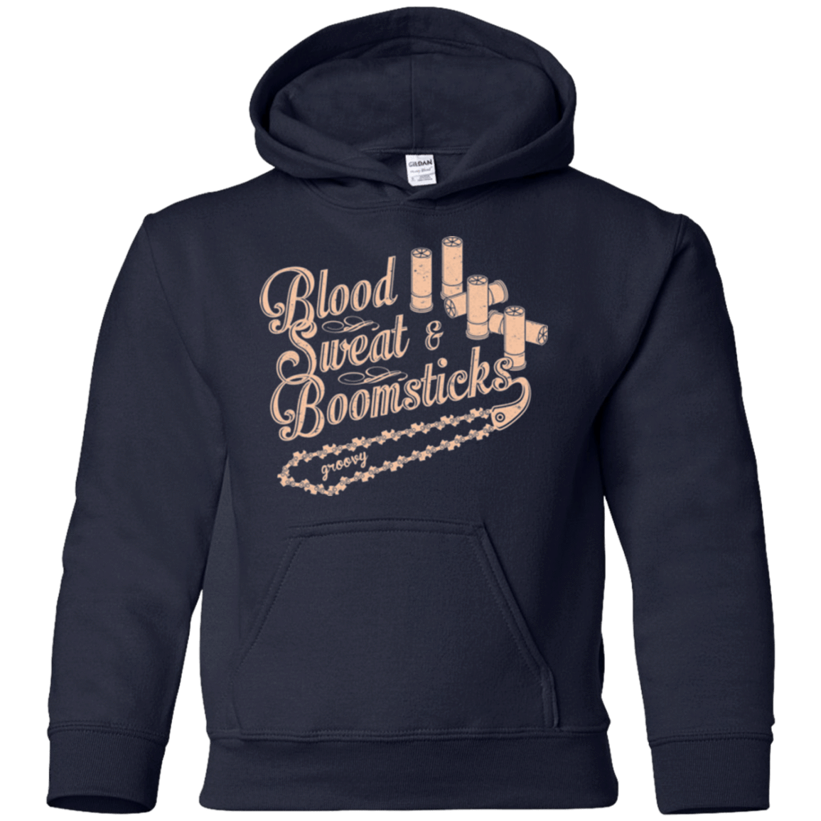 Sweatshirts Navy / YS Blood Sweat & Boomsticks Youth Hoodie