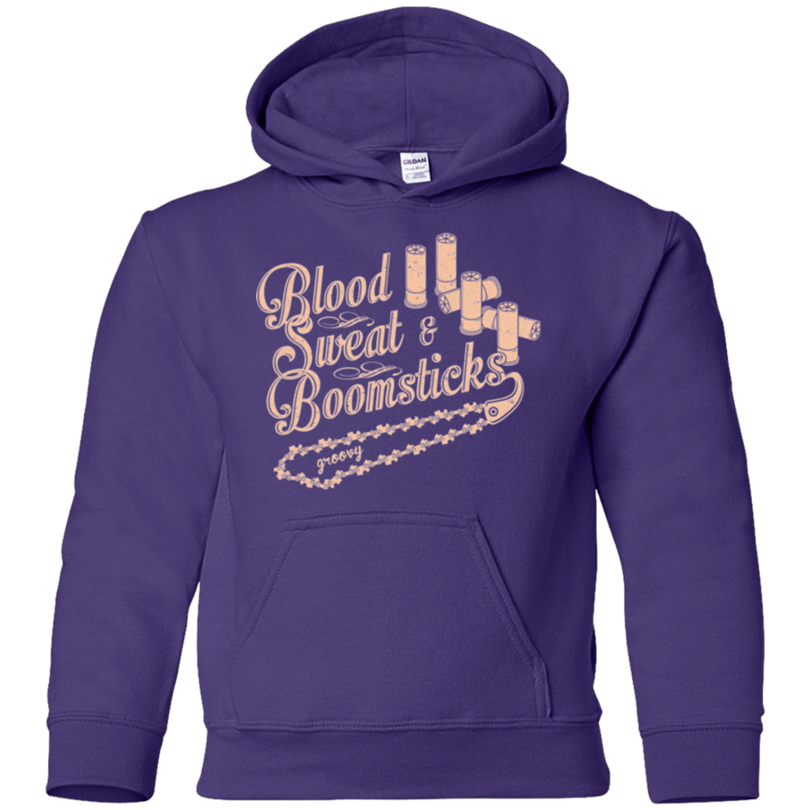 Sweatshirts Purple / YS Blood Sweat & Boomsticks Youth Hoodie