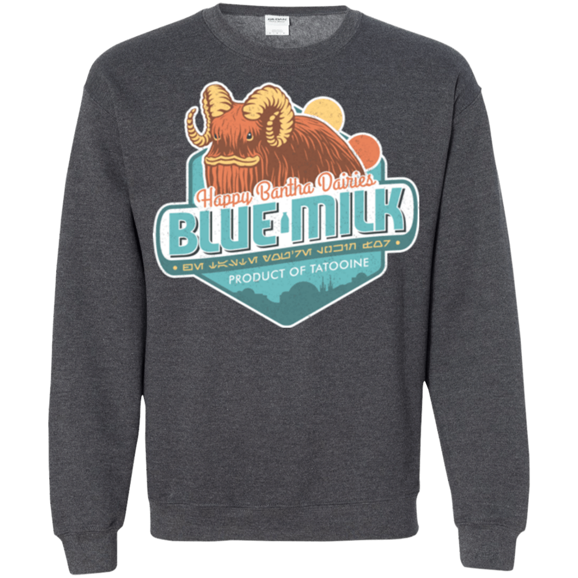 Sweatshirts Dark Heather / S Blue Milk Crewneck Sweatshirt