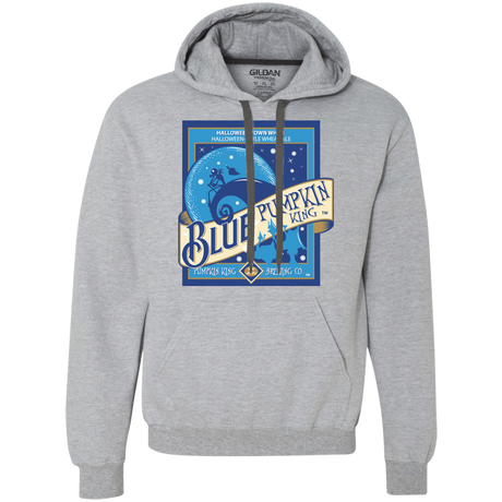Sweatshirts Sport Grey / Small Blue Pumpkin King Premium Fleece Hoodie