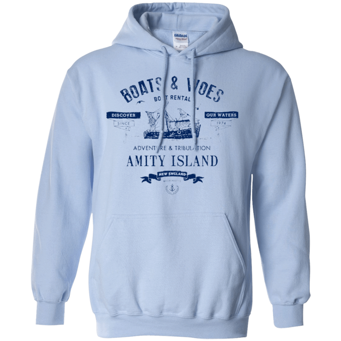 Sweatshirts Light Blue / Small BOATS & WOES Pullover Hoodie