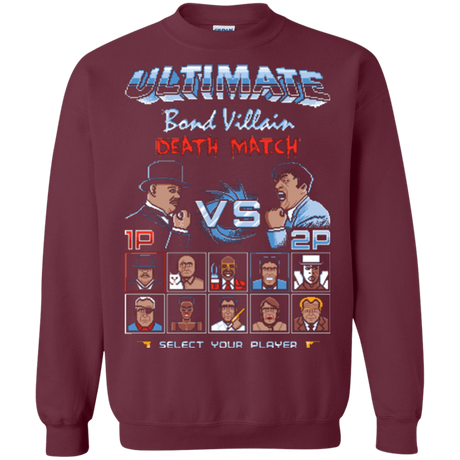 Sweatshirts Maroon / Small Bond Villain Death Match Crewneck Sweatshirt
