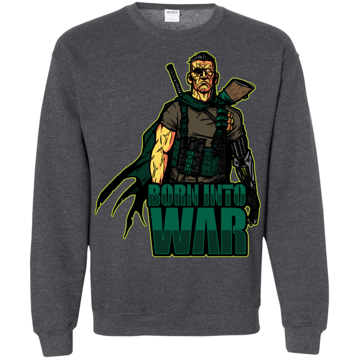 Sweatshirts Dark Heather / S Born Into War Crewneck Sweatshirt