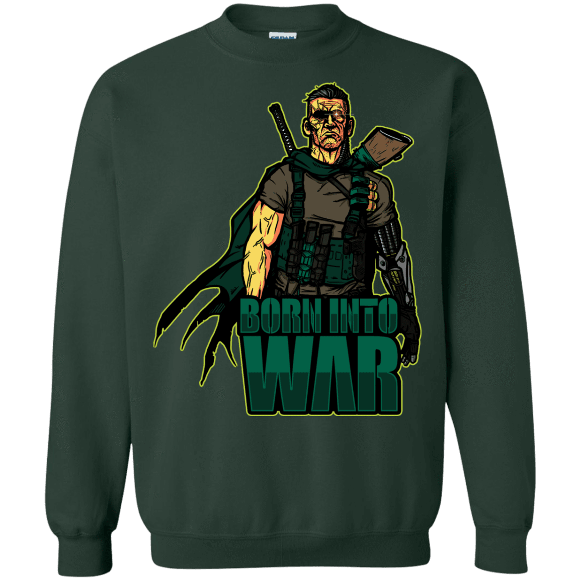 Sweatshirts Forest Green / S Born Into War Crewneck Sweatshirt
