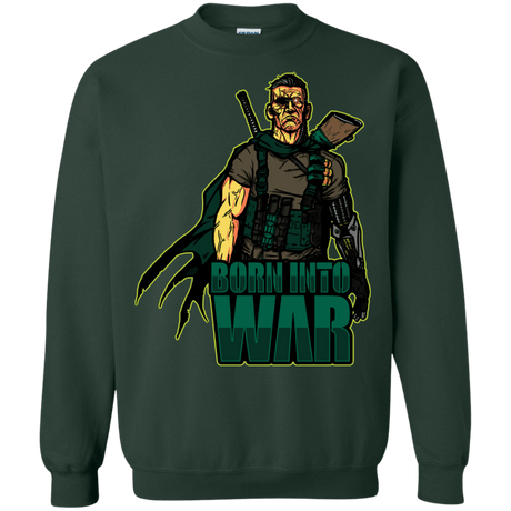Sweatshirts Forest Green / S Born Into War Crewneck Sweatshirt