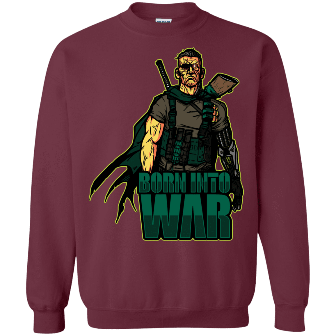Sweatshirts Maroon / S Born Into War Crewneck Sweatshirt