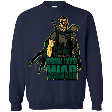 Sweatshirts Navy / S Born Into War Crewneck Sweatshirt