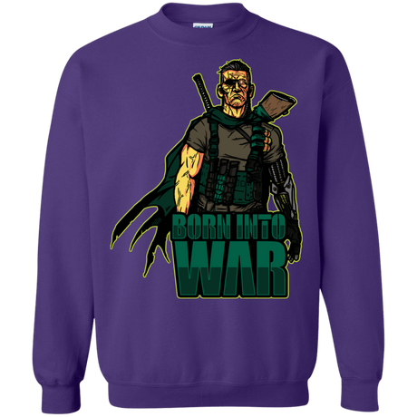 Sweatshirts Purple / S Born Into War Crewneck Sweatshirt