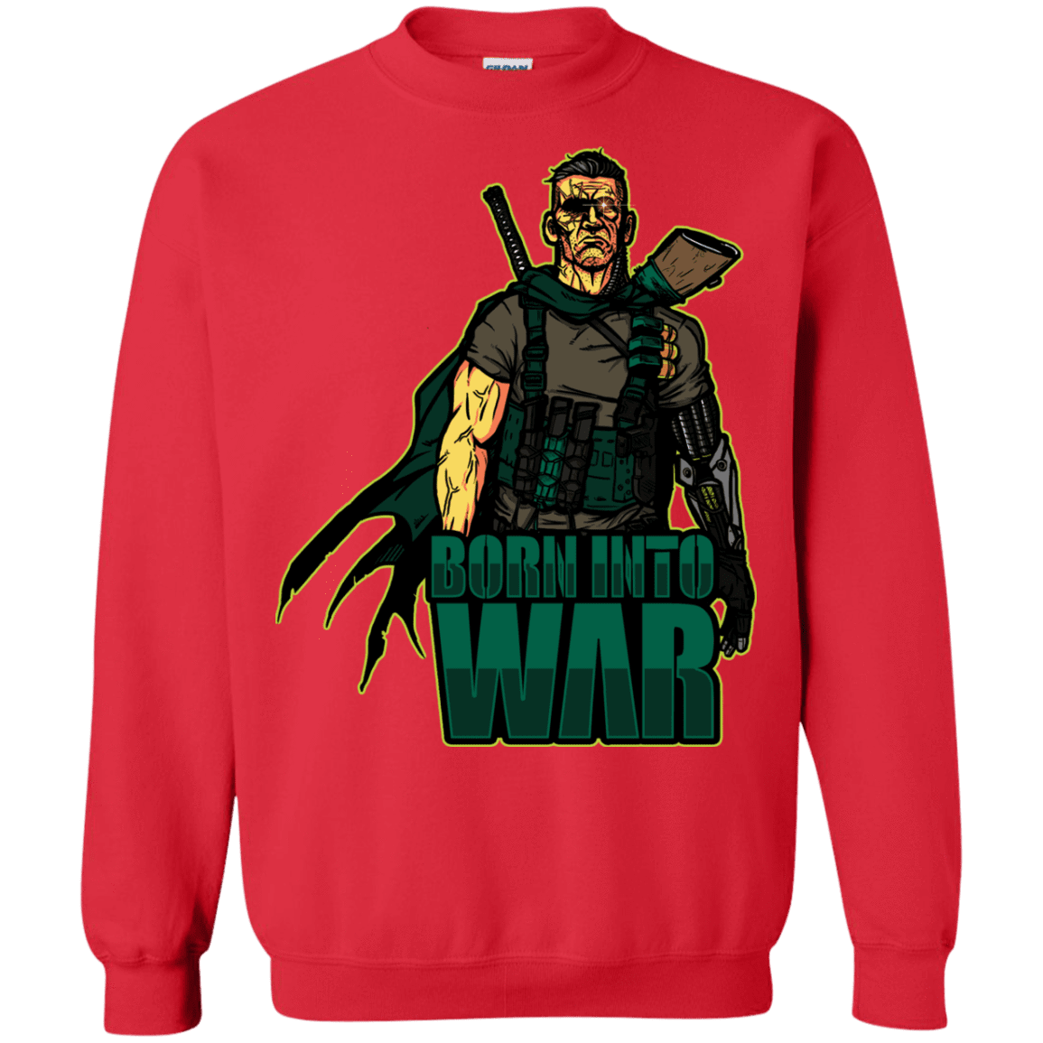 Sweatshirts Red / S Born Into War Crewneck Sweatshirt