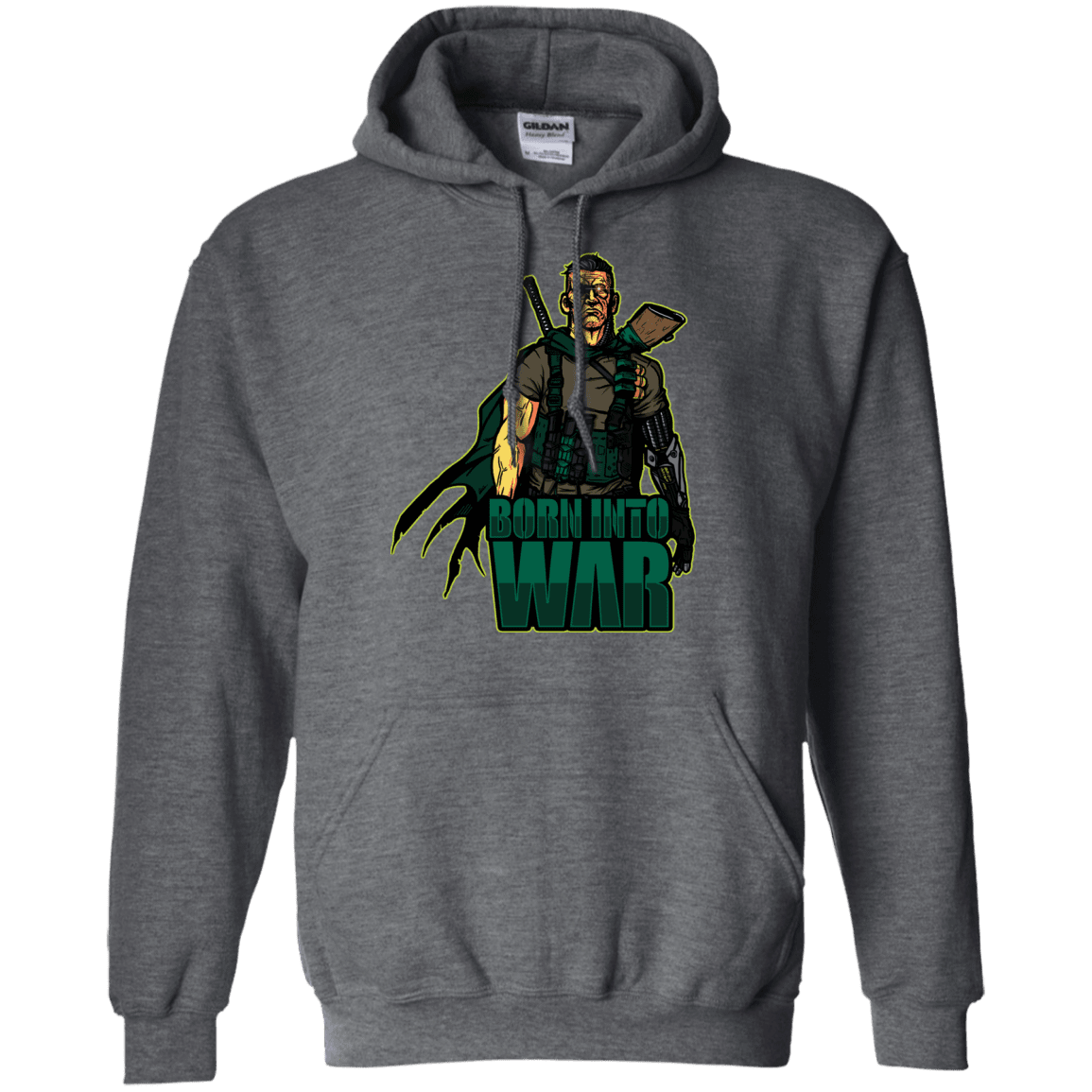 Sweatshirts Dark Heather / S Born Into War Pullover Hoodie