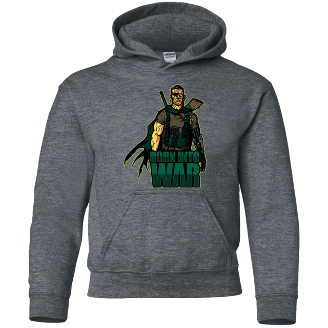 Sweatshirts Dark Heather / YS Born Into War Youth Hoodie