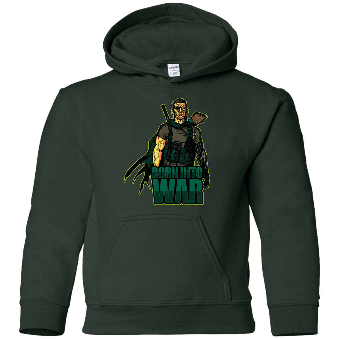 Sweatshirts Forest Green / YS Born Into War Youth Hoodie