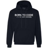 Sweatshirts Navy / Small Born To Code Stuck Debugging Premium Fleece Hoodie