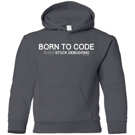 Sweatshirts Charcoal / YS Born To Code Stuck Debugging Youth Hoodie