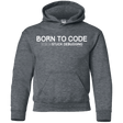 Sweatshirts Dark Heather / YS Born To Code Stuck Debugging Youth Hoodie