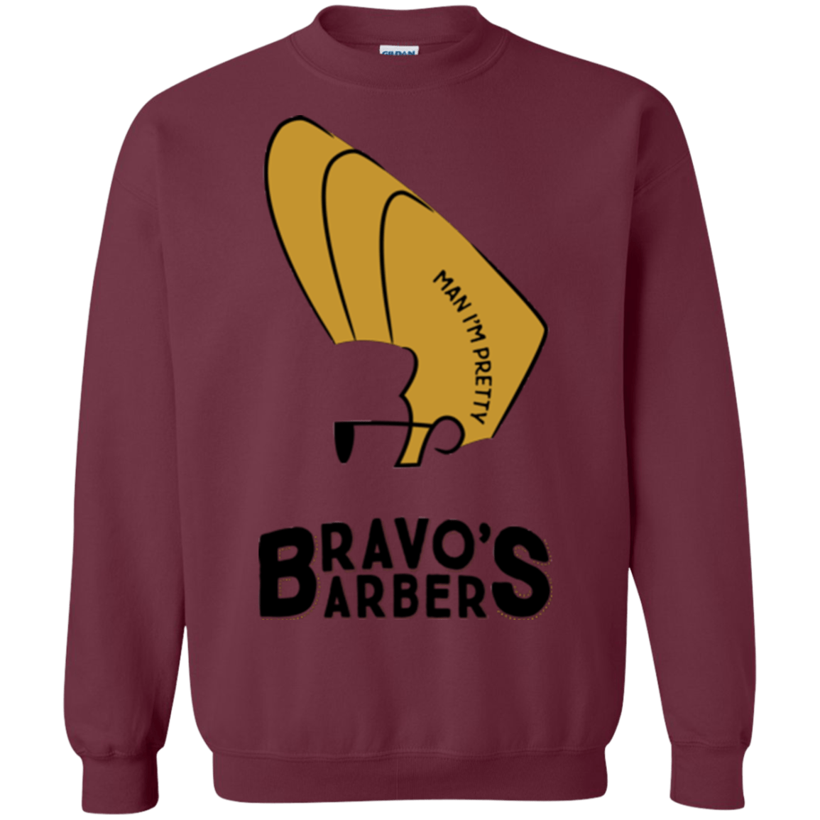 Sweatshirts Maroon / S Bravos Barbers Crewneck Sweatshirt