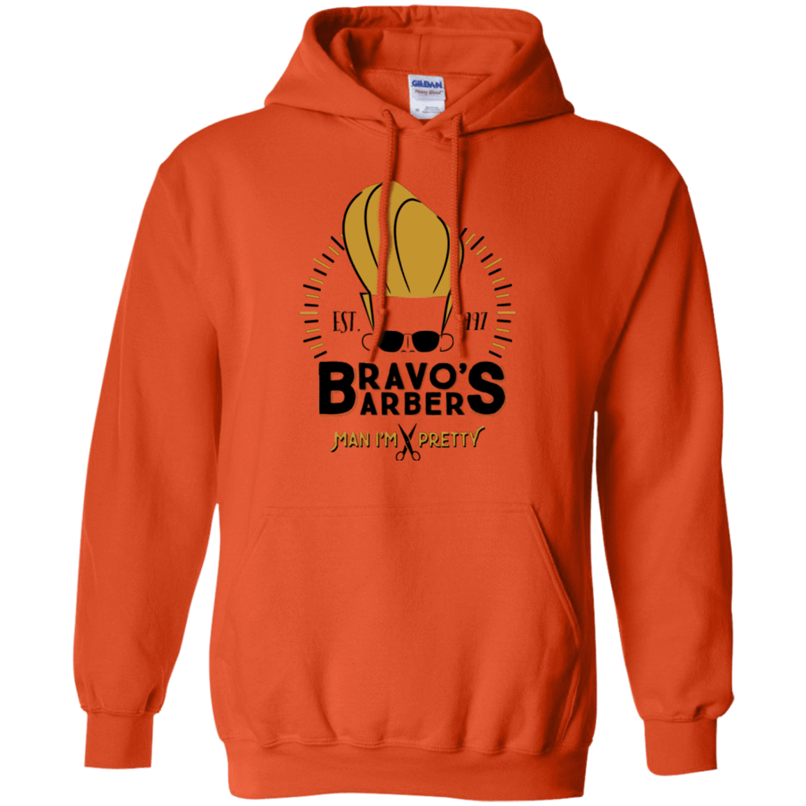 Sweatshirts Orange / Small Bravos Barbers Pullover Hoodie