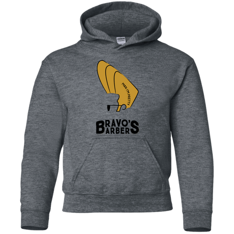 Sweatshirts Dark Heather / YS Bravos Barbers Youth Hoodie