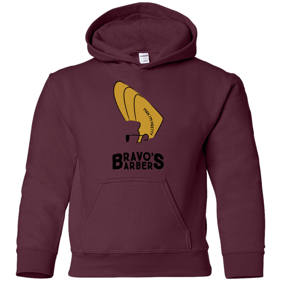 Sweatshirts Maroon / YS Bravos Barbers Youth Hoodie