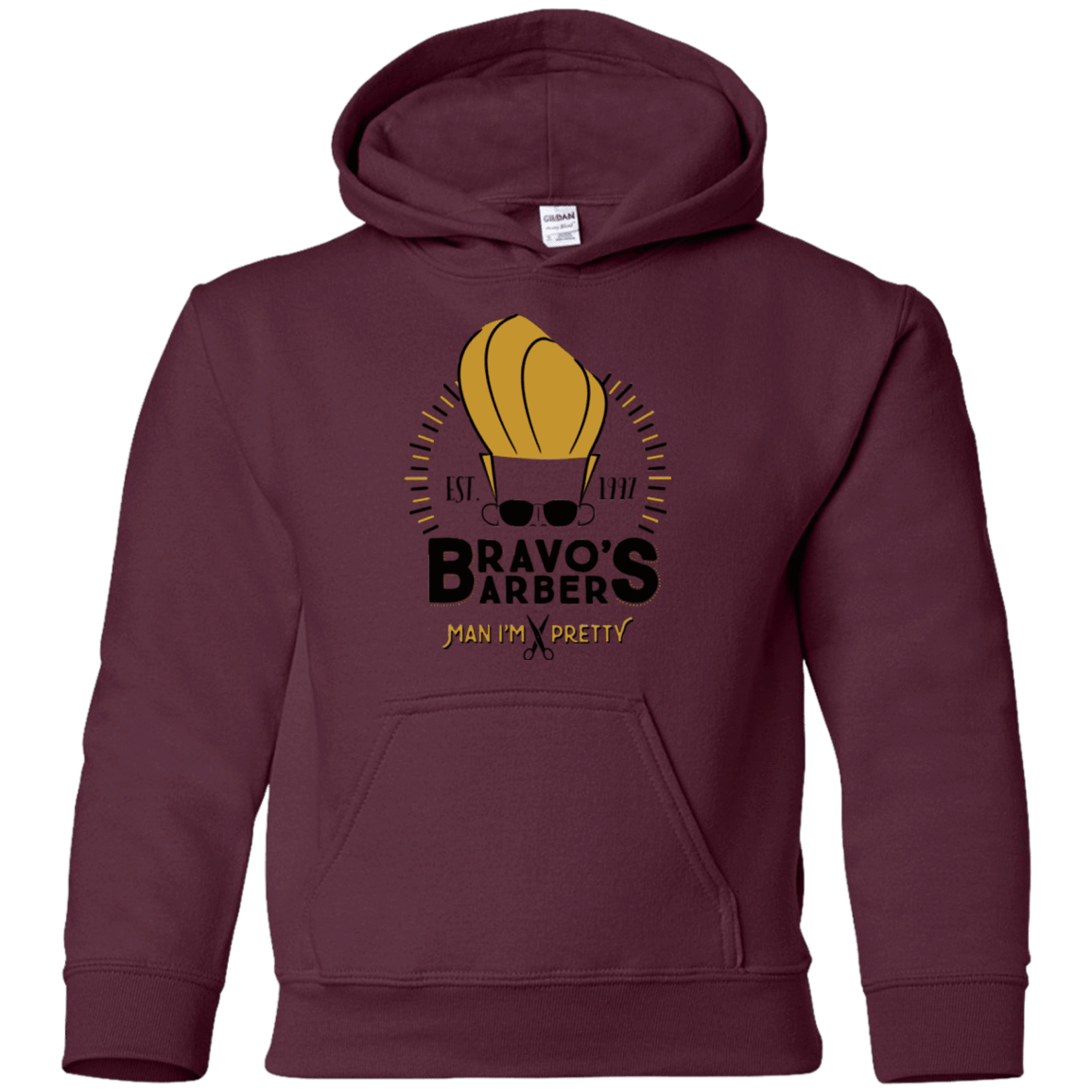 Sweatshirts Maroon / YS Bravos Barbers Youth Hoodie