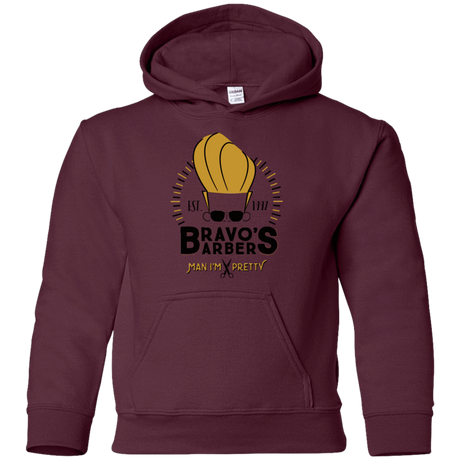 Sweatshirts Maroon / YS Bravos Barbers Youth Hoodie