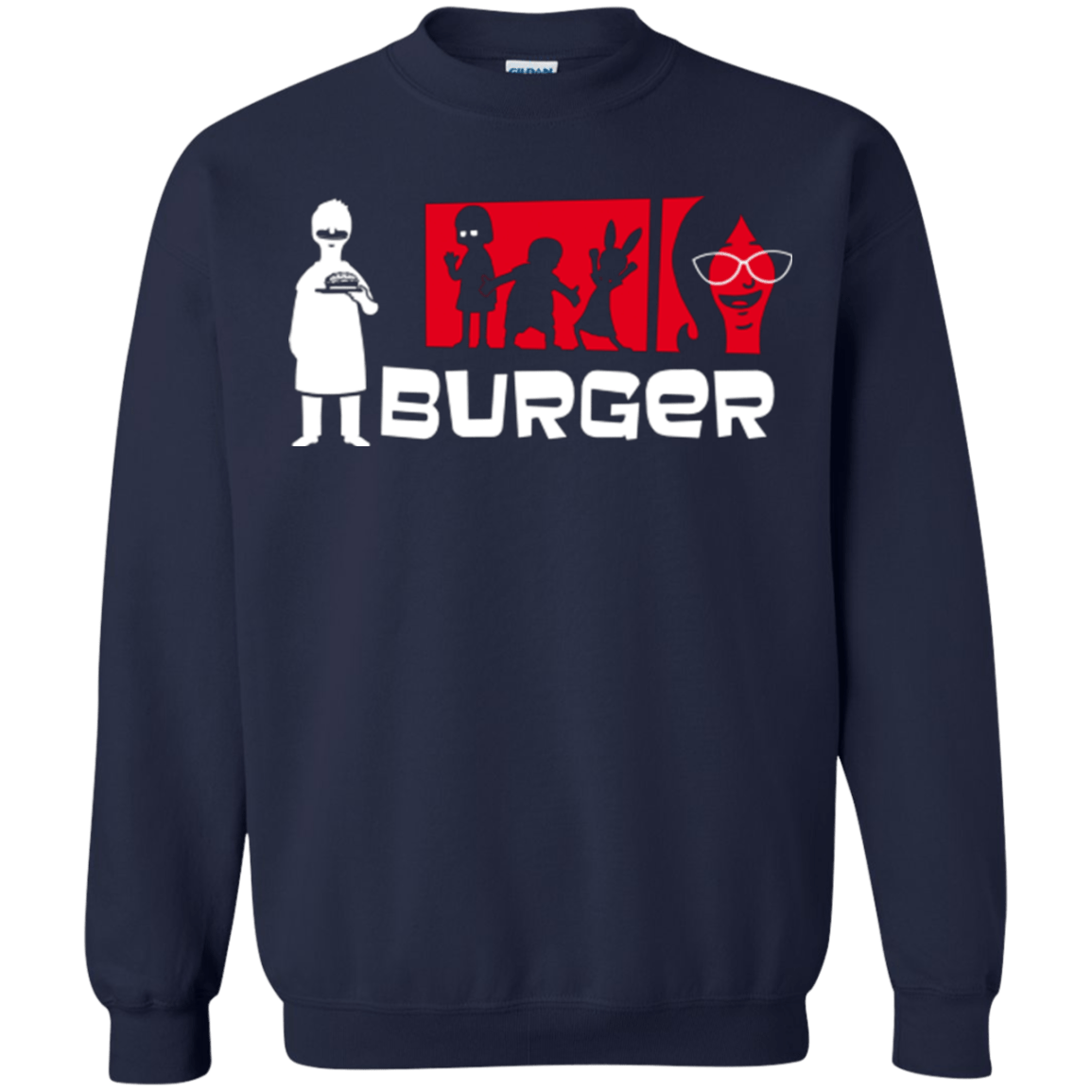 Sweatshirts Navy / S Burger Crewneck Sweatshirt